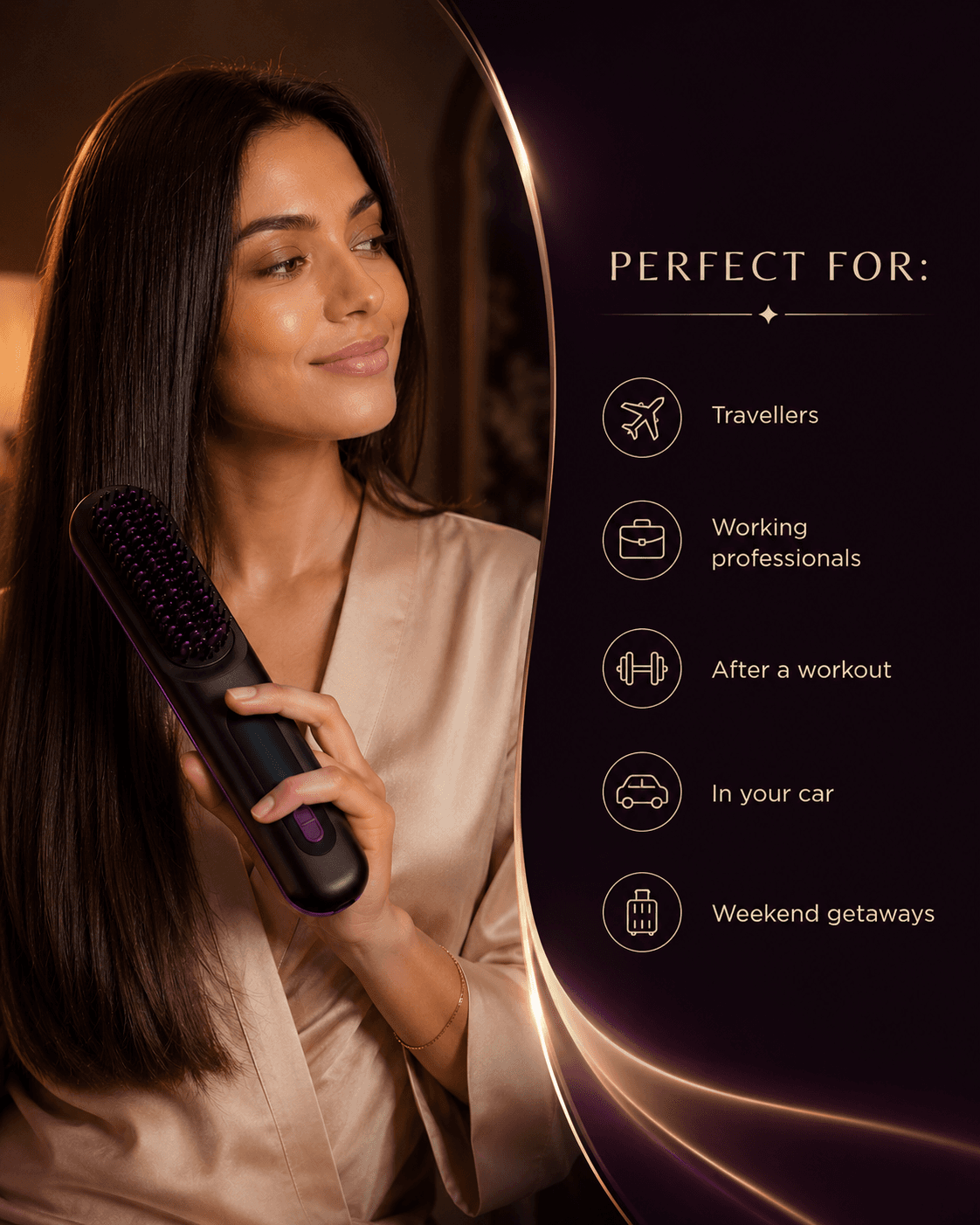 Glovrelle AirSleek — Cordless Negative Ion Brush